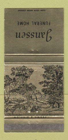 Matchbook Cover - Janssen Funeral Home 30 Strike
