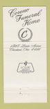 Matchbook Cover - Coreno Funeral Home Cleveland OH 30 Strike