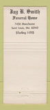 Matchbook Cover - Jay B Smith Funeral Home St Louis MO 30 Strike