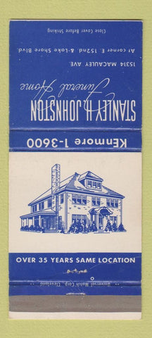 Matchbook Cover - Stanley Johnston Funeral Home Cleveland OH 30 Strike