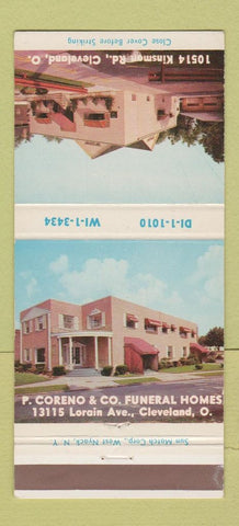 Matchbook Cover - P Coreno Funeral Home Cleveland OH 30 Strike