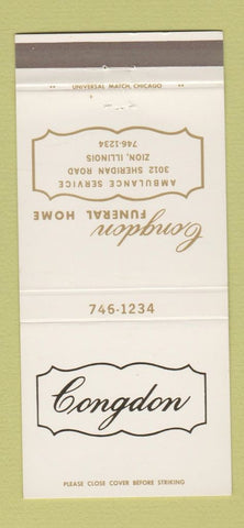 Matchbook Cover - Congdon Funeral Home Zion IL 30 Strike