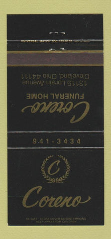 Matchbook Cover - Coreno Funeral Home Cleveland OH 30 Strike
