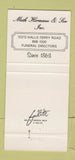 Matchbook Cover - Math Hermann Funeral Home St Louis MO  30 Strike