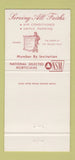 Matchbook Cover - Davis Funeral Home Clarksburg WV WEAR 30 Strike