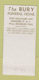 Matchbook Cover - Bury Funeral Home Kenmore NY WEAR 30 Strike