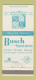 Matchbook Cover - Busch Funeral Home Cleveland OH 30 Strike