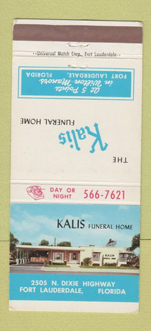Matchbook Cover - Kalis Funeral Home Fort Lauderdale FL 30 Strike