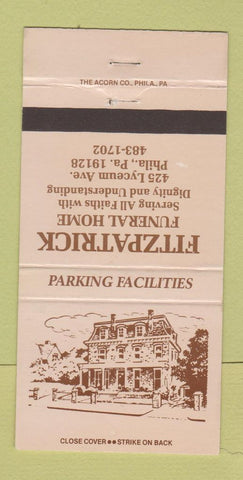 Matchbook Cover - Fitzpatrick Funeral Home Philadelphia PA 30 Strike