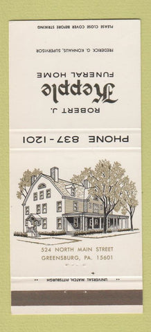 Matchbook Cover - Robert Kepple Funeral Home Greensburg PA 30 Strike