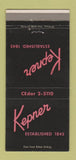 Matchbook Cover - Kepner Funeral Home Wheeling Elm Grove Woodsdale WV 30 Strike