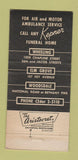 Matchbook Cover - Kepner Funeral Home Wheeling Elm Grove Woodsdale WV 30 Strike