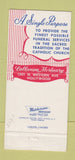 Matchbook Cover - Callahan Mortuary Funeral Home Hollywood CA 30 Strike