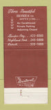 Matchbook Cover Caldwell Mulligan Funeral Garden City Detroit MI WEAR 30 Strike