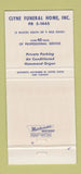 Matchbook Cover - Clyne Funeral Home East Detroit MI 30 Strike