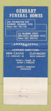 Matchbook Cover - Gebhart Funeral Home New Castle PA Claymont 30 Strike
