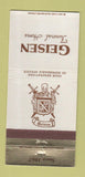 Matchbook Cover - Geisen Funeral Home Crown Point Merrillville IN 30 Strike