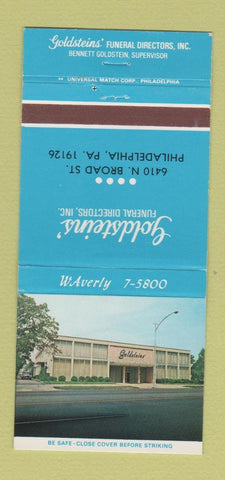 Matchbook Cover - Goldstein's Funeral Home Philadelphia PA 30 Strike