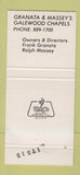 Matchbook Cover - Granata & Massey's Funeral Home Chicago IL RED 30 Strike