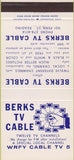 Matchbook Cover - Berks TV Cable Reading PA 30 Strike