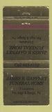 Matchbook Cover - James Gaffney Funeral Home Pen Argyl Bangor PA WEAR 30 Strike