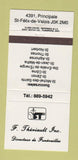 Matchbook Cover - Theriault Funeral Home St Felix de Valois QC 30 Strike