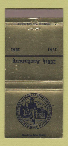 Matchbook Cover - Kirk & Nice Funeral Home Philadelphia PA 1961 30 Strike