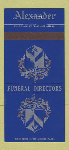 Matchbook Cover - Alexander Funeral Home St Louis MO 30 Strike