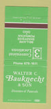 Matchbook Cover - Walter Bauknecht Funeral Home Bellaire Powhatan OH 30 Strike