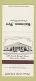 Matchbook Cover - Halteman Fett Funeral Home Lancaster OH 30 Strike