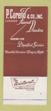 Matchbook Cover - P Coreno Funeral Home Cleveland OH Lorain 30 Strike
