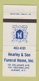 Matchbook Cover - Hearley Son Funeral Home Albany NY 30 Strike