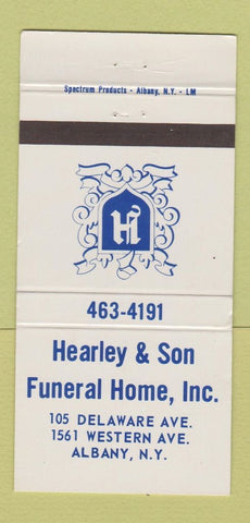 Matchbook Cover - Hearley Son Funeral Home Albany NY 30 Strike