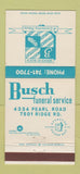 Matchbook Cover - Busch Funeral Home Cleveland OH 30 Strike