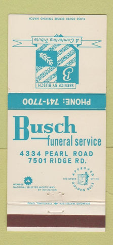 Matchbook Cover - Busch Funeral Home Cleveland OH 30 Strike