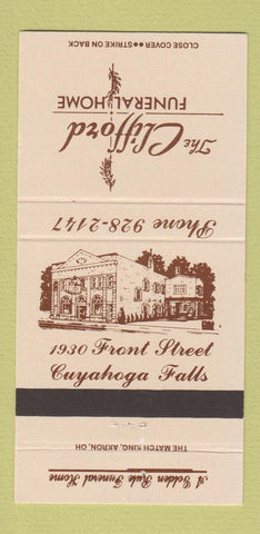Matchbook Cover - Clifford Funeral Home Cuyahoga Falls OH 30 Strike