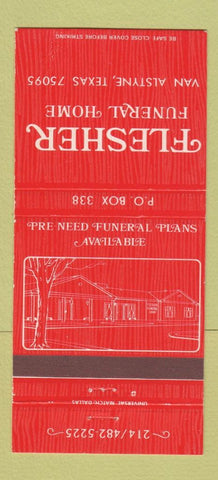 Matchbook Cover - Flesher Funeral Home Van Alstyne TX 30 Strike