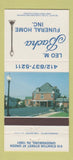 Matchbook Cover - Leo Bacha Funeral Home Greensburg PA 30 Strike