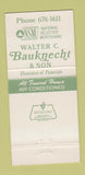 Matchbook Cover - Walter Bauknecht Funeral Home Bellaire Shadyside OH 30 Strike