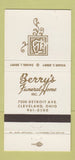 Matchbook Cover - Berry's Funeral Home Cleveland OH #1 30 Strike