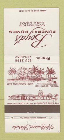 Matchbook Cover - Boyd's Funeral Home Hollywood FL 30 Strike