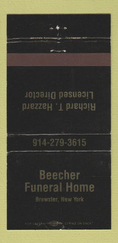 Matchbook Cover - Beecher Funeral Home Brewster NY 30 Strike