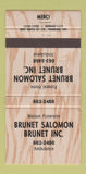Matchbook Cover - Brunet Salomon Funeral Home QC 30 Strike