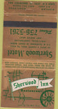 Matchbook Cover - Sherwood Inn Restaurant Brantford ON WEAR 30 Strike