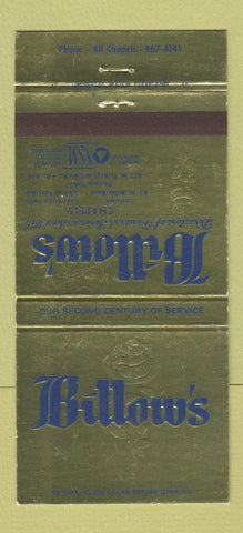 Matchbook Cover - Billows Funeral Home Cuyahoga Falls OH Portage Lakes 30 Strike