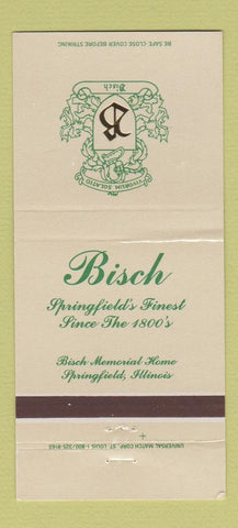 Matchbook Cover - Bisch Funreal Home Springfield IL 30 Strike