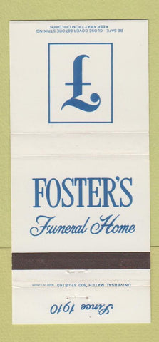 Matchbook Cover - Foster's Funeral Home Audubon Collingswood NJ 30 Strike