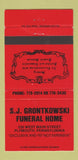 Matchbook Cover - SJ Grontkowski Funeral Home Plymouth PA RED 30 Strike