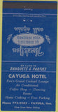 Matchbook Cover - Cayuga Hotel ON 30 Strike
