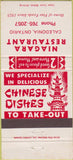 Matchbook Cover - Niagara Restaurant Caledonia ON Chinese Food 30 Strike